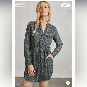 Anthropologie cloth and stone Nina camo shirt dress